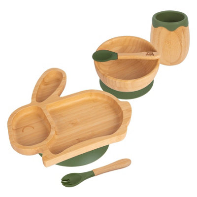 5pc Bamboo Rabbit Baby Weaning Set - Olive Green