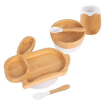 5pc Bamboo Rabbit Baby Weaning Set - White