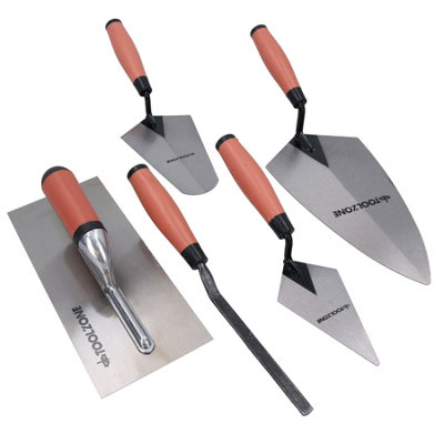 5pc Builders Brick Block Laying Trowel Set Bucket Gauging Pointing Jointing