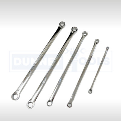 5pc Extra Long Ring Spanner Set Long Reach Spanners 12 Point Wrench 8mm-19mm Set