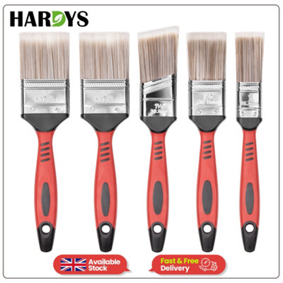 5pc Fine Paint Brush Set Soft Synthetic Bristles Home Painting DIY ...