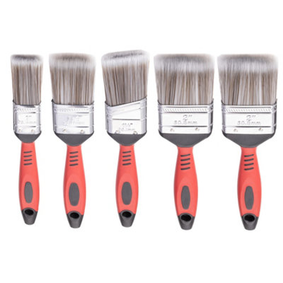 5pc Fine Paint Brush Set Soft Synthetic Bristles Home Painting DIY Decorating