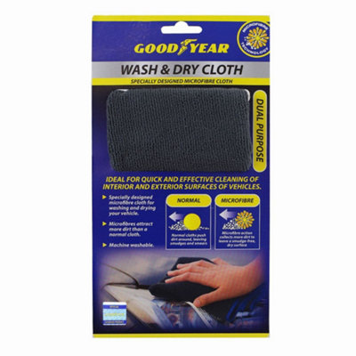 5pc Goodyear Microfibre Wash Dry Absorbent Car Drying Towel Cleaning Cloth 40cm - 8