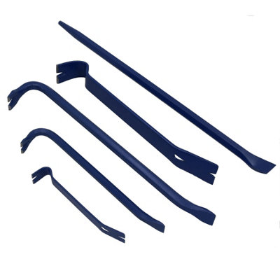 5pc Heavy Duty Pry + Wrecking Bars Flat Bars Aligning Bar Utility Crow ...