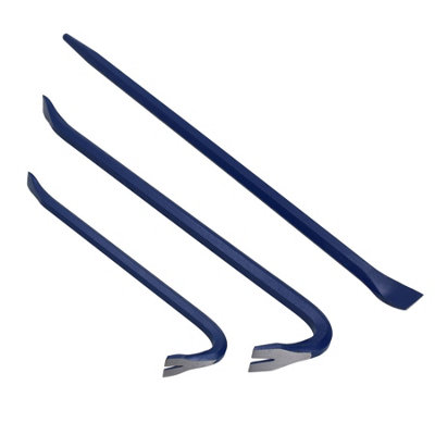 5pc Heavy Duty Pry + Wrecking Bars Flat Bars Aligning Bar Utility Crow ...