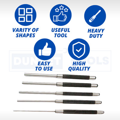 5pc Long Series Pin Punch Set Durable Quality DIY Tool Equipment Engineering - 5