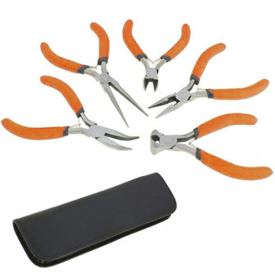 5pc Mini Pliers Jewellery Making Long Bent Nose Side End Cutter Beading Tool Set DIY at B&Q
