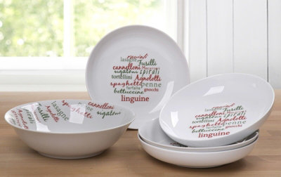 Italian pasta bowls clearance set