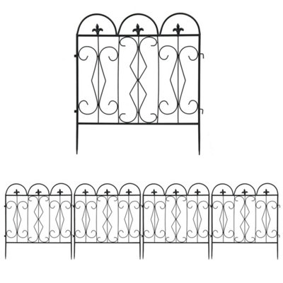 5pc Rustproof Metal Garden Fencing Panel Animal Barrier Folding Edge ...