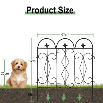 5pc Rustproof Metal Garden Fencing Panel Animal Barrier Folding Edge ...