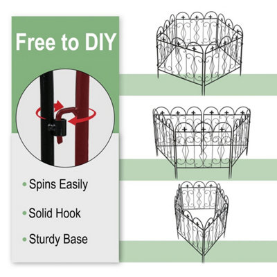 5pc Rustproof Metal Garden Fencing Panel Animal Barrier Folding Edge ...