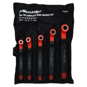 5pc VDE Insulated Ring Spanner Wrench Set 7mm - 14mm Electricians 1000V AC