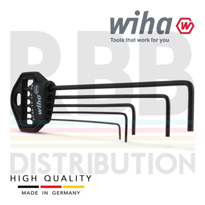 5pc Wiha Allen key hex key set Metric Long L-keys Hexagon 5 years WARRANTY 06382