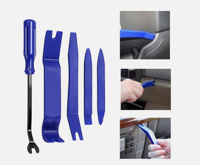 5-Piece Car Trim Removal Tool Kit – Plastic & Steel Door Panel Fastener Tools For Auto Dashboard – Velotech-autoparts