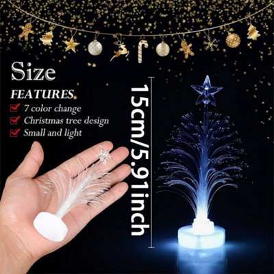 5Pcs Christmas Tree Battery Powered Color Changing Fiber Optic ...