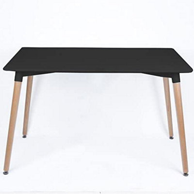 5PCs Dining Set - a Black Halo Dining Table & Set of 4 Grey Lorenzo Tulip chairs with Padded Seat