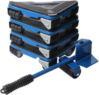 5Pcs Heavy Furniture Shifter Lifter Moving Tool Set - Blue