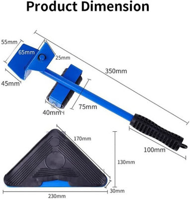 5Pcs Heavy Furniture Shifter Lifter Moving Tool Set - Blue