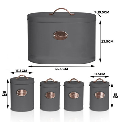 5PCs Metal Bread Bin Storage Box - Sliver/Golden – Denny Shop UK