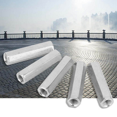 5pcs M8X50 Long Rod Nut Hex Hexagonal Sleeve Nut Standoff Threaded ...