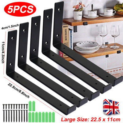 5PCS Metal Rustic Scaffold Board Shelf Brackets Heavy Duty Handmade Industrial