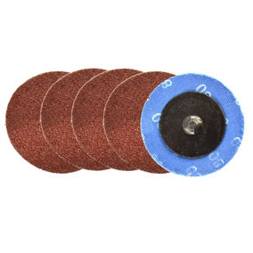 5pk Flap Disc Set 50mm Twist Button Abrasive Discs Sanding 80 Grit SIL242