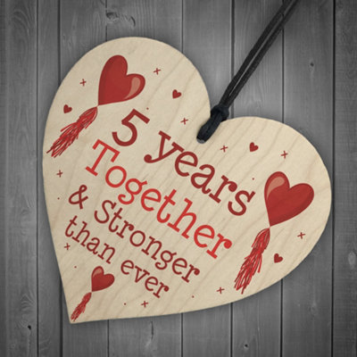 5th Anniversary Gift Wood Heart Perfect Gift For Husband And Wife Him Her Keepsake - 6