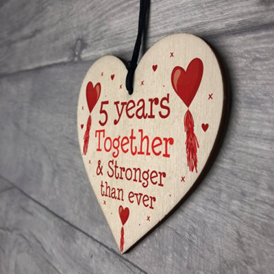 5th Anniversary Gift Wood Heart Perfect Gift For Husband And Wife Him Her Keepsake - 7