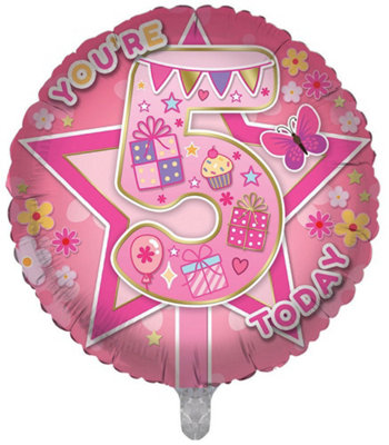 5th Girl Presents Double Sided 18-inch Foil Balloon