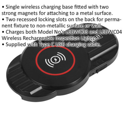 5V-1A Single Wireless Charging Base - For ys95292 & ys05293 Inspection Lights