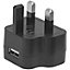 5V 1A USB Mains Charger - UK 3-Pin Plug - Phone Tablet USB Charger Plug Adaptor
