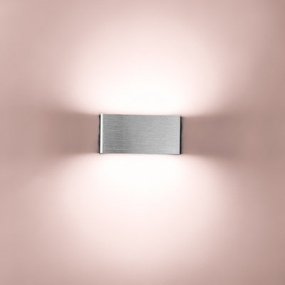 5W LED Up and Down Wall Light, Brushed Aluminium Finish Warm White (Non ...