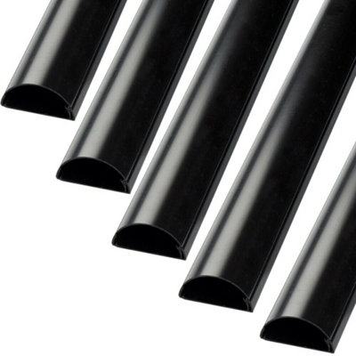 5x 1m (5m) 16mm x 8mm Black Speaker Cable Trunking Conduit Cover AV TV Wall