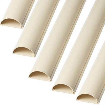 5x 1m (5m) 16mm x 8mm Magnolia Speaker Cable Trunking Conduit Cover AV TV Wall