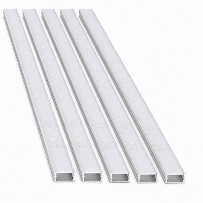 5x 1m Aluminium Profile Surface For LED Lights Strip Channel with Opal ...