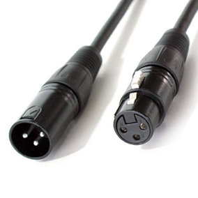 5x 5m XLR Male To Female Lighting DMX Cable Lead 3 Pin