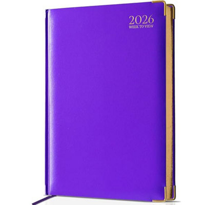 5x A4 Purple Week to View Diary Hardback Weekly Planner with UK ...