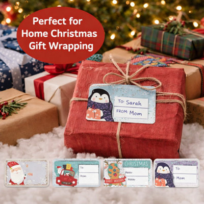 5x Christmas 160 Traditional Xmas Gift Labels for Presents 6 Assorted ...