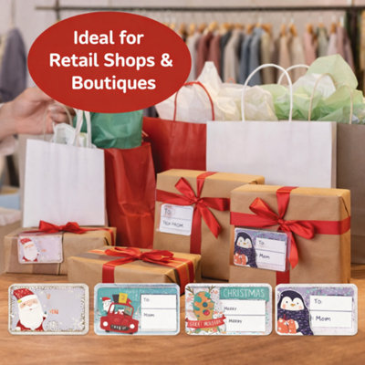5x Christmas 160 Traditional Xmas Gift Labels for Presents 6 Assorted ...