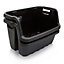 5x Heavy Duty Stacking Box Crate Veg Recycling Storage Box Home Tool Caddy Black