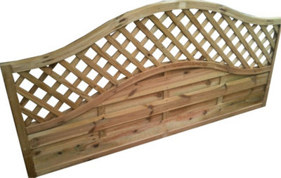 5x OMEGA LATTICE TOP FENCE PANEL 1.8m x 0.9m