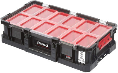 5x Trend MS/C/100B9 Compact Modular Clear Tool Box Case Storage