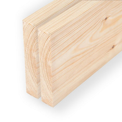 5x1 Inch Spruce Planed Timber (finished size 119x21mm) 1.2m  Pack of 2
