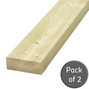 5x2 Inch Treated Timber (C16) 44x120mm (L)1200mm - Pack of 2