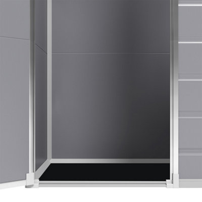 5X3ft Garden Plastic Storage Shed Lockable Door with Black Roof and Floor