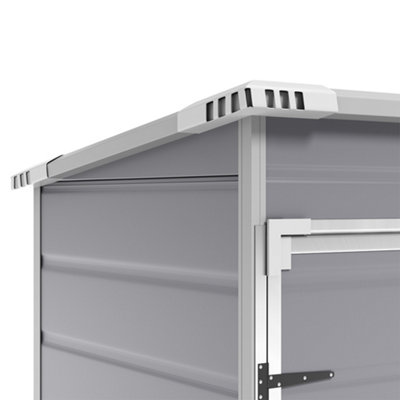 5X3ft Waterproof Outdoor Plastic Shed Garden Storage Shed Tool Shed, Grey