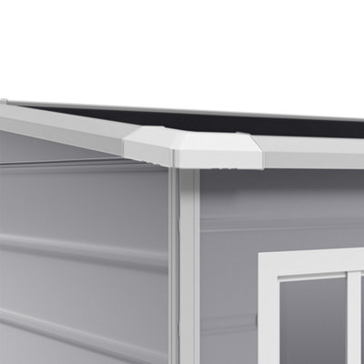 5x4 ft Waterproof Apex Roof Outdoor Plastic Shed Garden Storage Shed Tool Shed, Grey