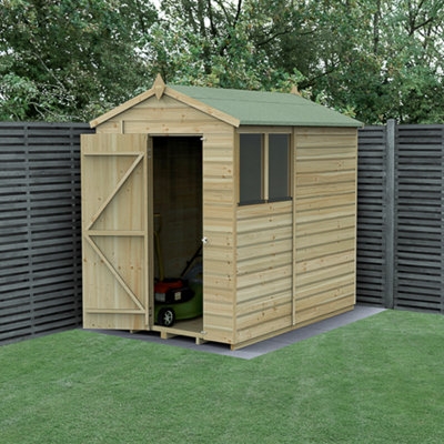 5x7 Apex Beckwood Shed 25yr Guarantee Shiplap Pressure Treated - 2 Windows