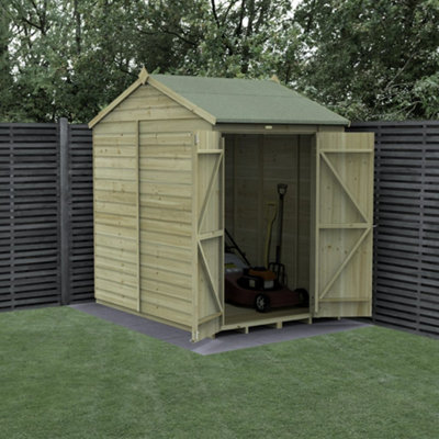 5x7 Reverse Apex Shed Beckwood 25yr Guarantee Shiplap Pressure Treated  - No Windows - Double Door