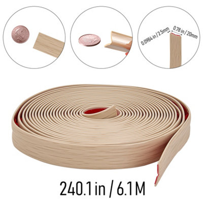 TRUELINE Clear L-Shape Door Edge Molding Trim Kit | 12 Feet With 3M Tape | Protection